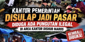 Kantor Pemerintah Disulap Jadi Pasar, Kembali Dibuka! Warga Soroti Dugaan Pungutan Ilegal di Area Kantor Dishub Maros